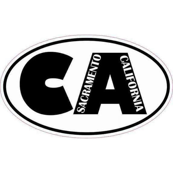 5in x 3in Oval CA Sacramento California Sticker