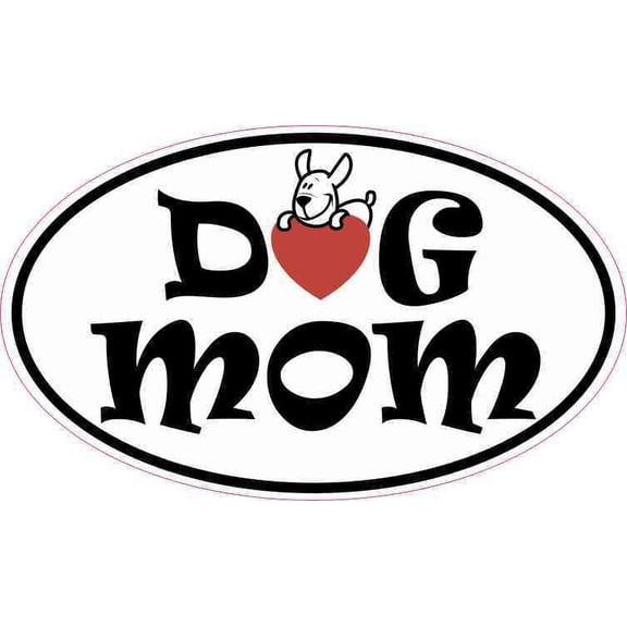 5in x 3in Oval Dog Mom Sticker Cup Tumbler Decal Car Window Bumper Decal