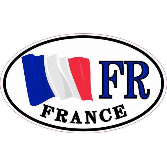 5in x 3in Oval FR France Flag Sticker Vinyl Vehicle Decal Travel Cup Stickers