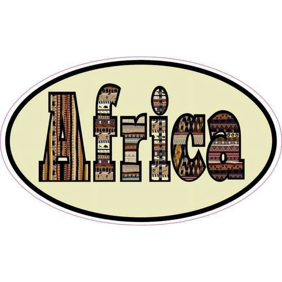 5in x 3in Oval Green Africa Sticker Vinyl Cup Decal Travel Bumper Stickers