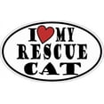 thumbnail image 1 of 5in x 3in Oval I Love My Rescue Cat Sticker, 1 of 1