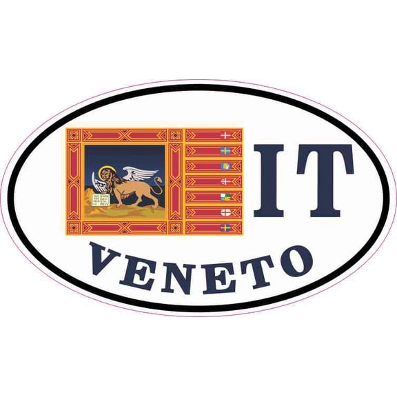 5in x 3in Oval IT Veneto Flag Sticker Vinyl Travel Bumper Decal Cup Stickers