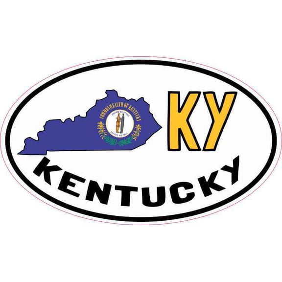 5in x 3in Oval KY Kentucky Sticker Vinyl Car Bumper Decal Luggag