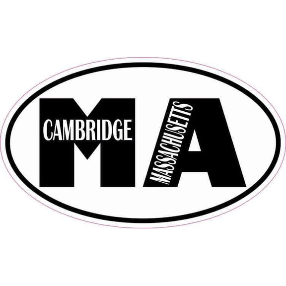 5in x 3in Oval MA Cambridge Massachusetts Sticker