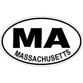5in x 3in Oval MA Massachusetts Sticker