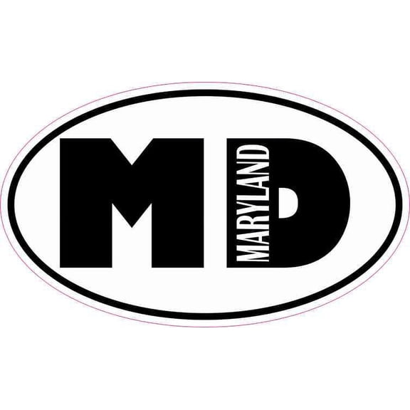 5in x 3in Oval MD Maryland Sticker