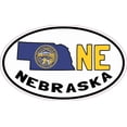 thumbnail image 1 of 5in x 3in Oval NE Nebraska Sticker Vinyl Car Bumper Decal Luggag, 1 of 1