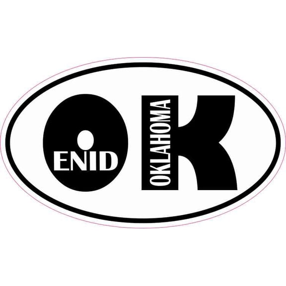 5in x 3in Oval OK Enid Oklahoma Sticker