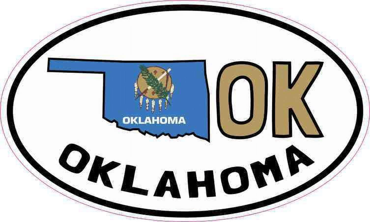 5in x 3in Oval OK Oklahoma Sticker Vinyl Car Bumper Decal Luggage ...