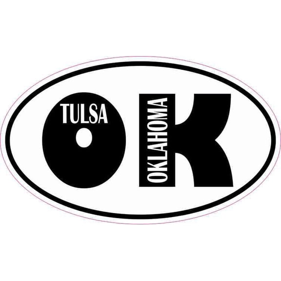 5in x 3in Oval OK Tulsa Oklahoma Sticker