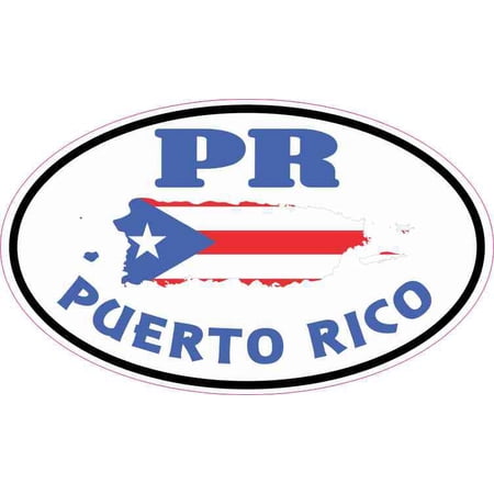 5in x 3in Oval PR Puerto Rico Sticker Car Truck Bumper Decal Cup Stickers