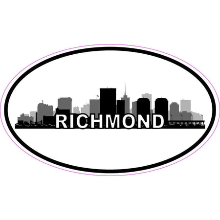 5in x 3in Oval Richmond Skyline Sticker