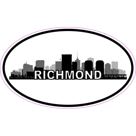 5in x 3in Oval Richmond Skyline Sticker
