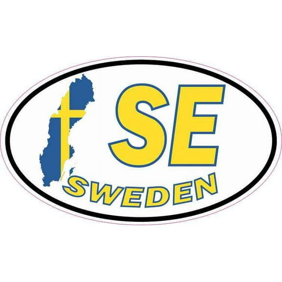 5in x 3in Oval SE Sweden Sticker Vinyl Car Truck Bumper Decal Cup Stickers