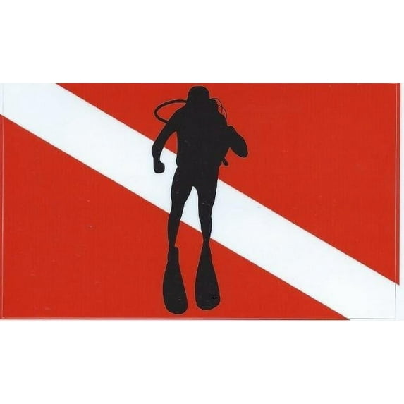 5in x 3in SCUBA Diver Down Flag Diver Bumper magnet Car magnets Vinyl