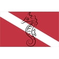 thumbnail image 1 of 5in x 3in Sea Horse Scuba Diver Down Flag Magnet, 1 of 3