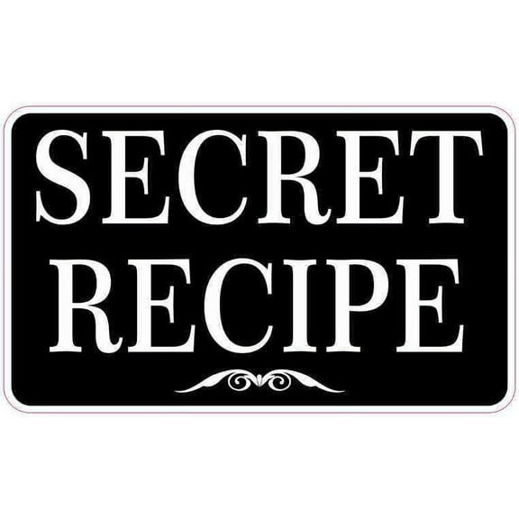 5in x 3in Secret Recipe Sticker