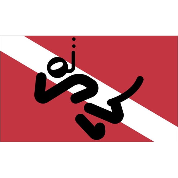 5in x 3in Snorkeler Diver Down Flag Sticker