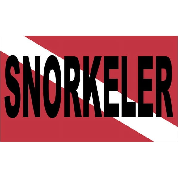 5in x 3in Snorkeler Scuba Diver Down Flag Sticker