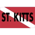 thumbnail image 1 of 5in x 3in St. Kitts Diver Down Sticker Flag Bumper Stickers -, 1 of 1