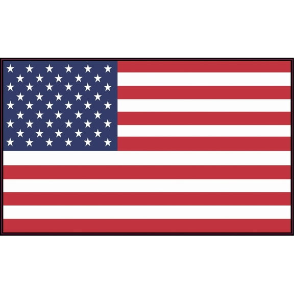 5in x 3in United States US Flag Black Border Bumper Sticker Deca