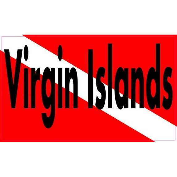 5in x 3in Virgin islands Dive Flag Decal Vinyl Decal Car Bumper Stickers