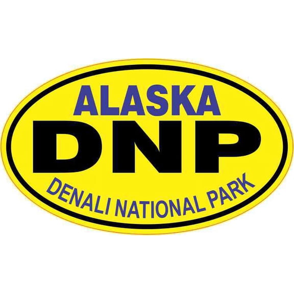 5in x 3in Yellow Oval Denali National Park Sticker