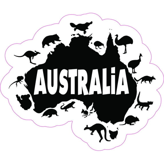 5in x 4.25in Australia Wildlife Vinyl Sticker