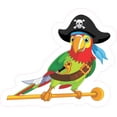 thumbnail image 1 of 5in x 4.25in Left Facing Pirate Parrot Sticker Decal Vinyl Animal Decals, 1 of 1