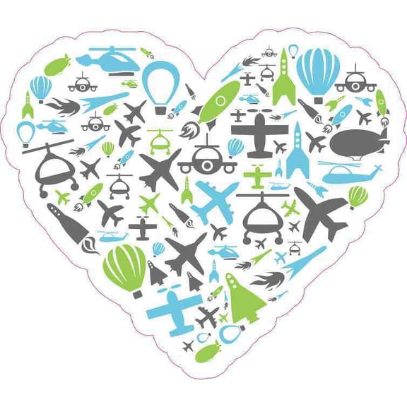 5in x 4.5in Travel Heart Bumper Sticker Car Vinyl Truck Window Decal Sign
