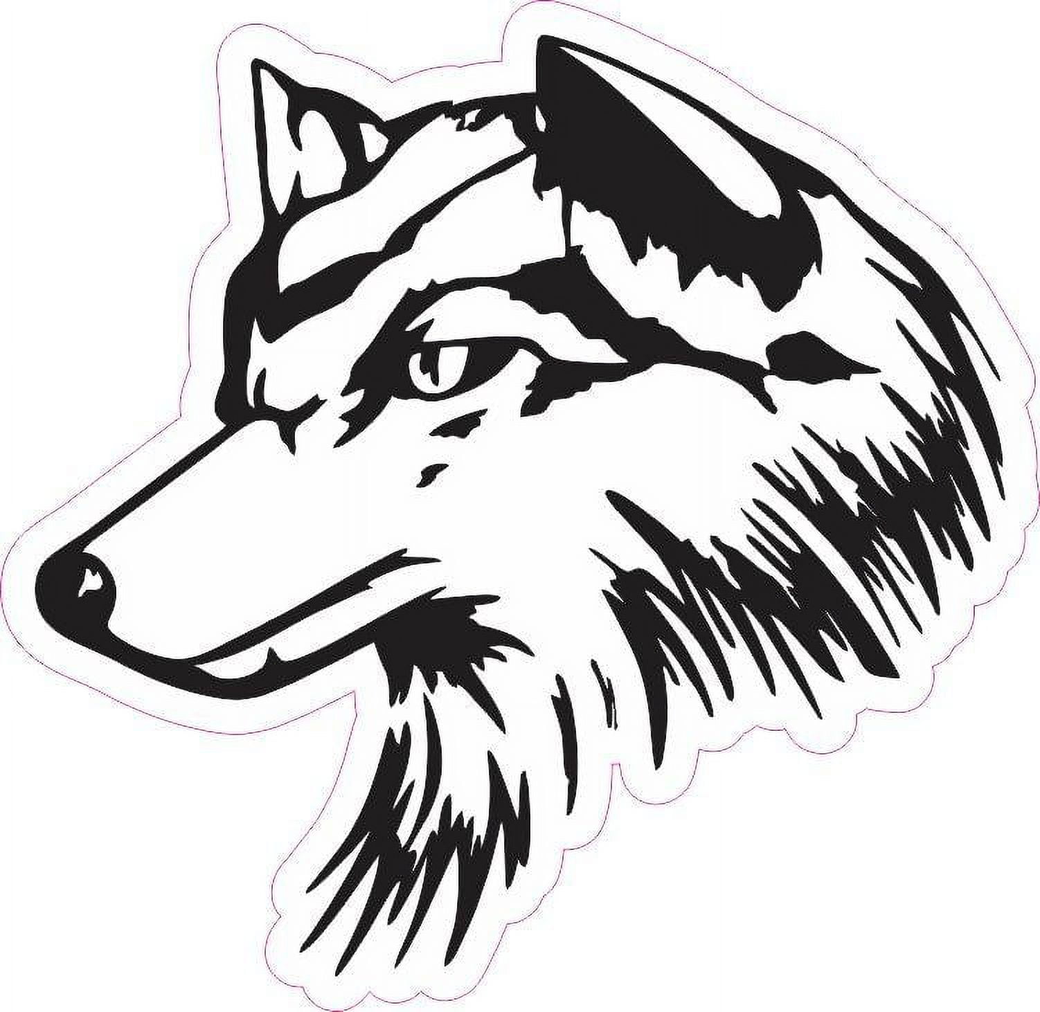5in x 4.75in Black Wolf Car Decals Outline Sticker Bumper Decal