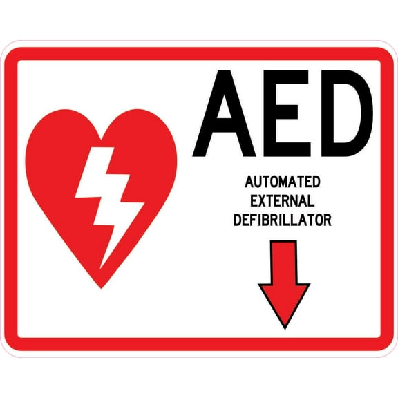 5in x 4in Arrow AED Magnet Vinyl Magnetic Medical Sign Emergency