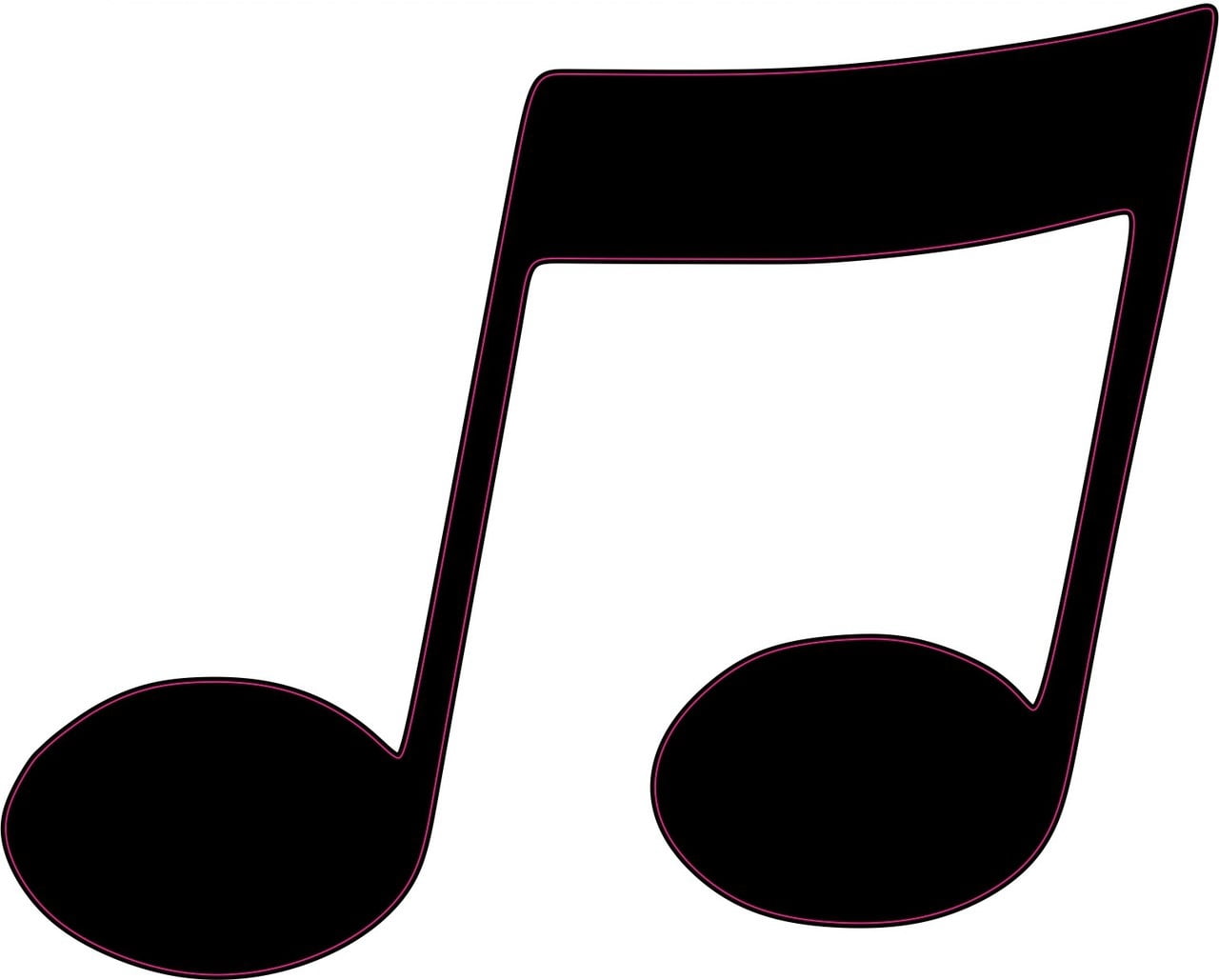 5in x 4in Black Double Eighth Note Sticker - Walmart.com