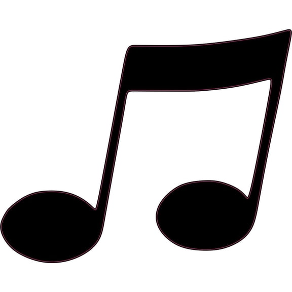 5in x 4in Black Double Eighth Note Sticker