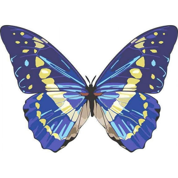 5in x 4in Blue Butterfly Bumper Sticker Car Vinyl Truck Window Decal Sign