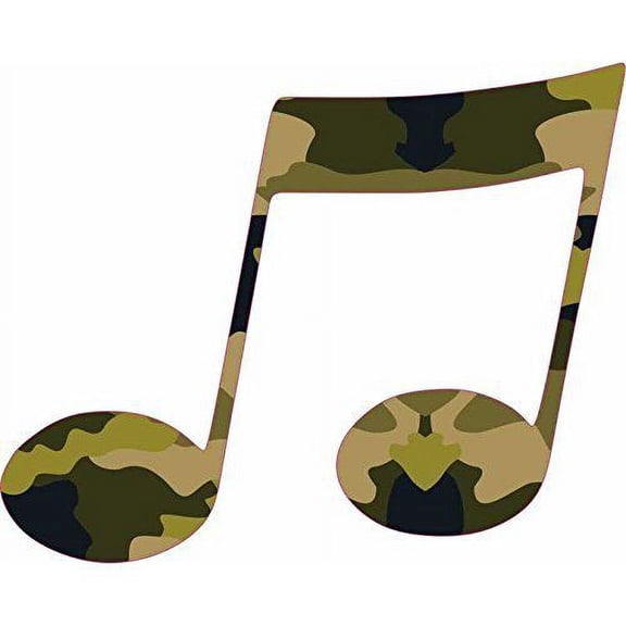 5in x 4in Camo Double Eighth Note Sticker