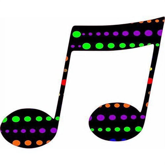 5in x 4in Colorful Polka Dots Double Eighth Note Sticker