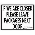 thumbnail image 1 of 5in x 4in Leave Packages Next Door Sticker, 1 of 2