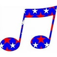 thumbnail image 1 of 5in x 4in Patriotic Double Eighth Note Sticker, 1 of 3