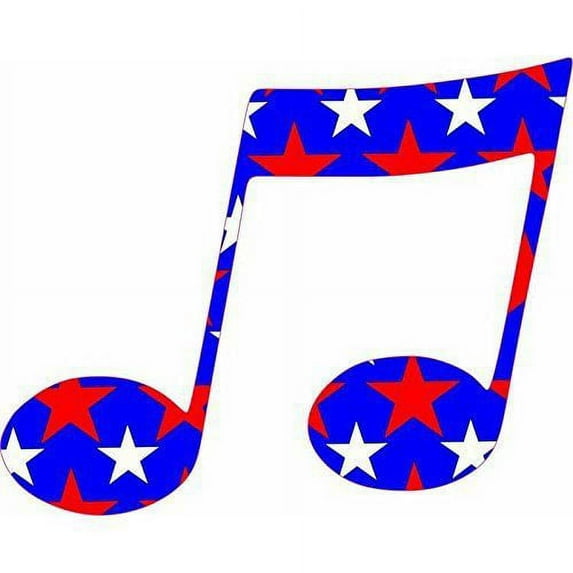 5in x 4in Patriotic Double Eighth Note Sticker