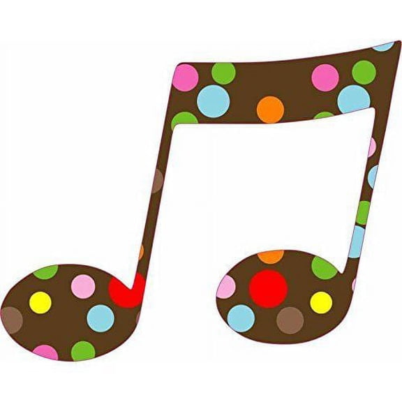 5in x 4in Polka Dot Double Eighth Note Sticker