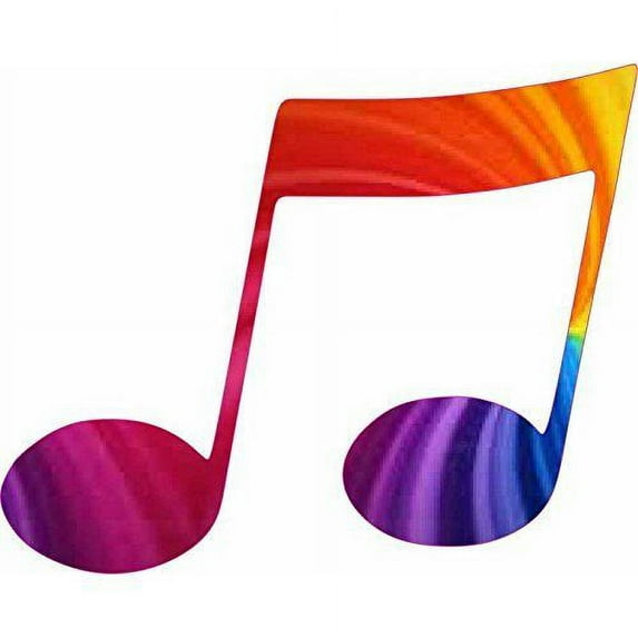 5in x 4in Rainbow Double Eighth Note Sticker