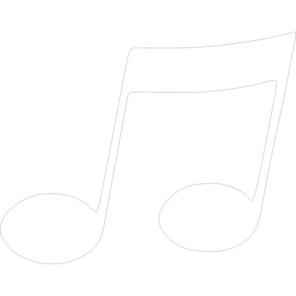 5in x 4in White Double Eighth Note Sticker