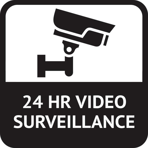 5in x 5in 24 HR Video Surveillance Sticker Vinyl Signs Door Sign Stickers
