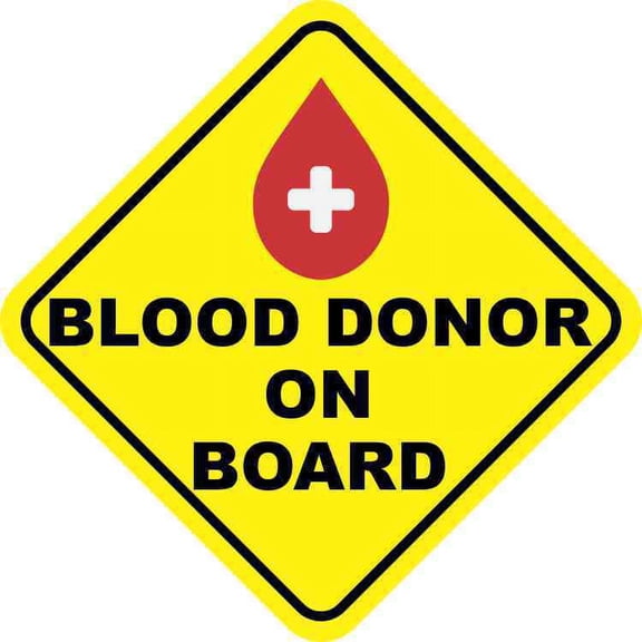 5in x 5in Blood Donor On Board Sticker