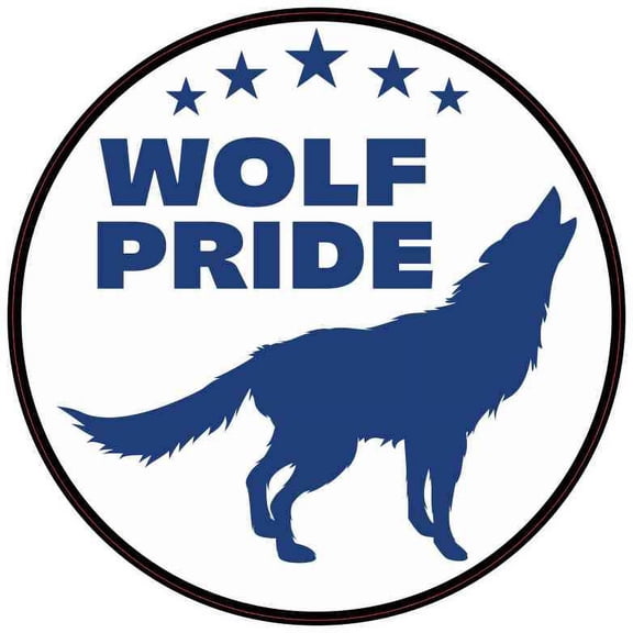 5in x 5in Blue Wolf Pride Sticker