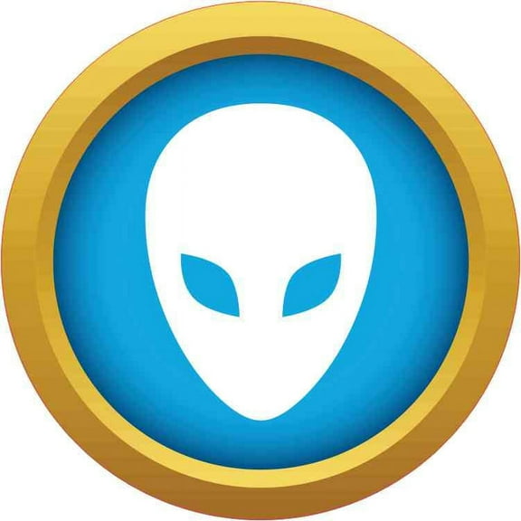 5in x 5in Blue and Gold Alien Bumper Sticker Car Vinyl Decals Truck Decal
