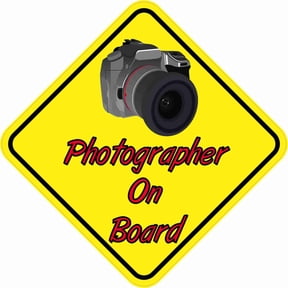 5in x 5in Camera Photographer On Board Sticker
