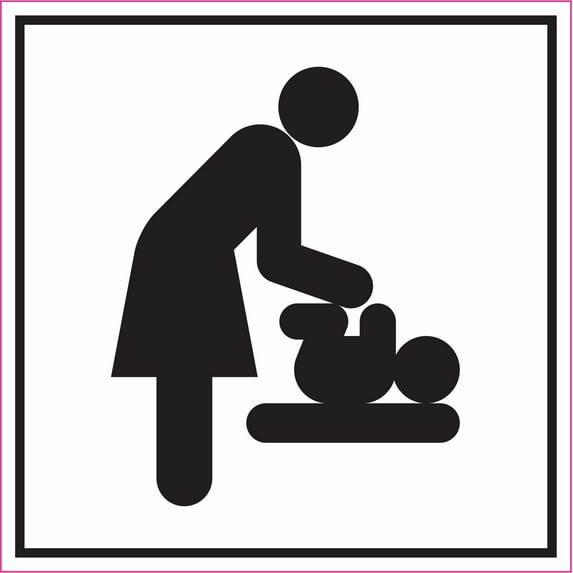 5in x 5in Diaper Changing Station Sticker