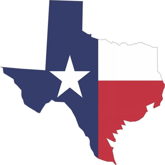 5in x 5in Die Cut Texas State Flag Sticker